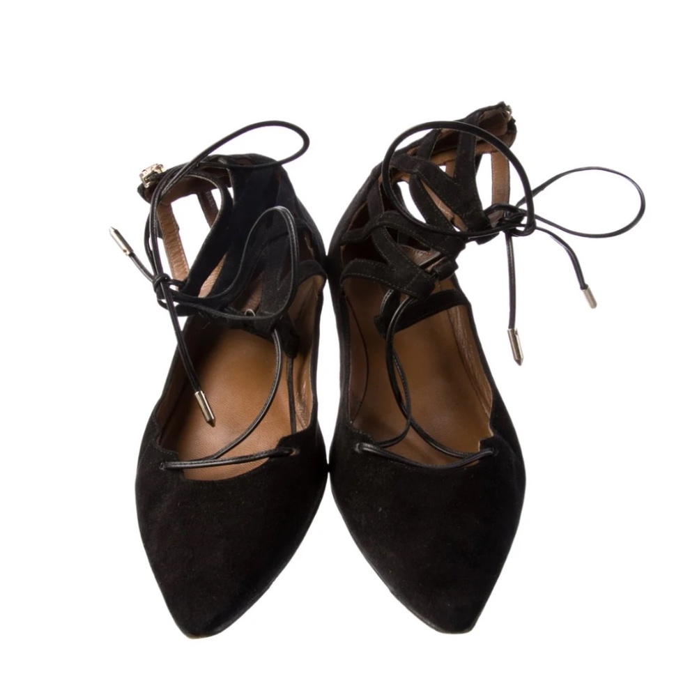 Aquazzura Suede Cutout Accent Flats Women's Size: 7.5 | IT 37.5 - Picture 3 of 6